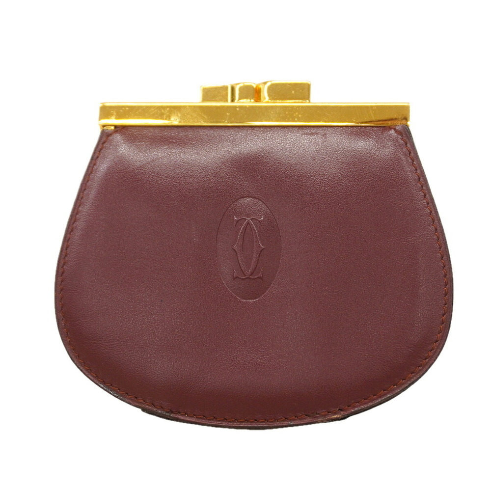 Cartier Must Leather Wallet/Coin Case, Bordeaux, Women's